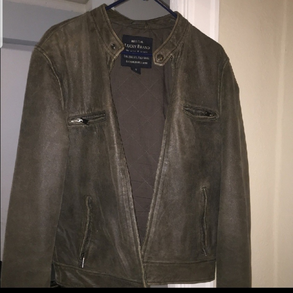 Lucky Brown Bonneville style Leather Jacket Small